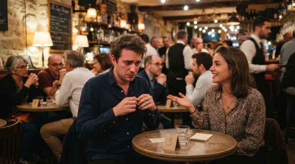 Rencontre d'un célibataire mal à l'aise en soirée speed dating à Nantes